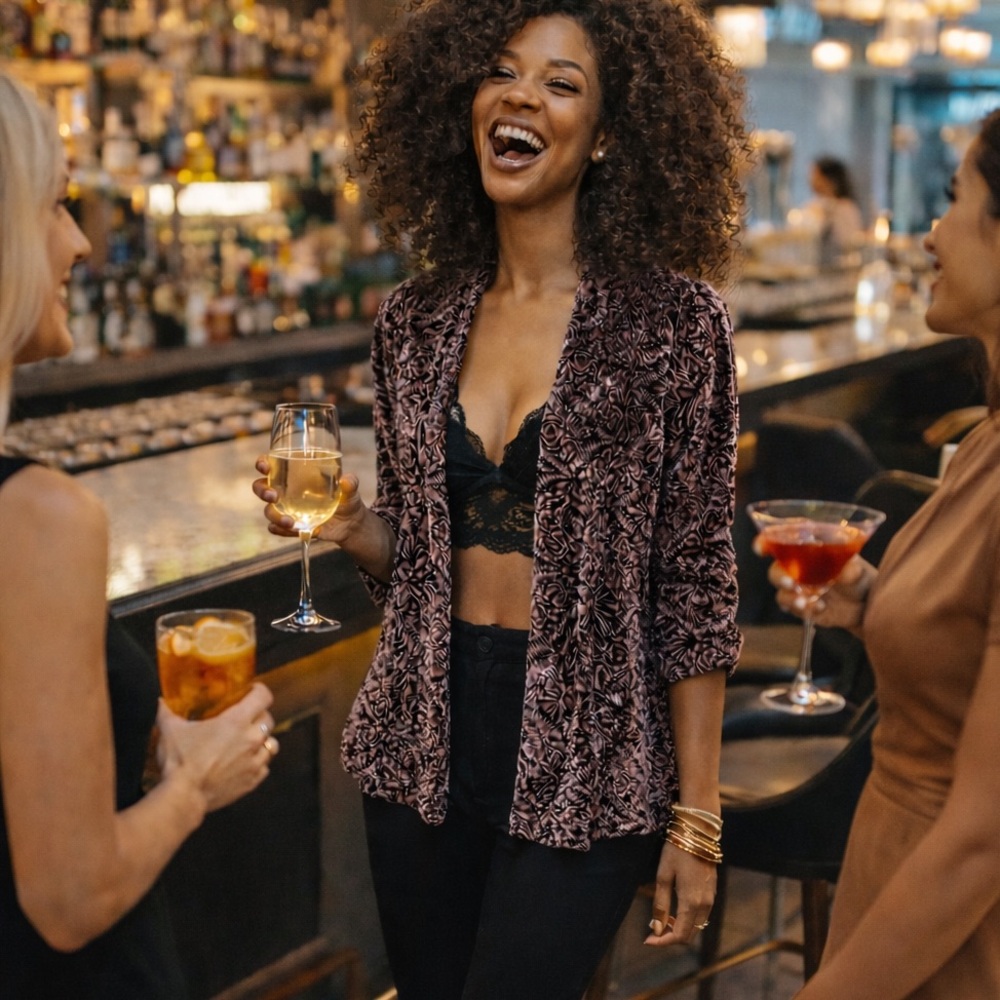 90s Burnout Velvet Kimono | Boho Evening Cardigan Cocktail / Happy Hour Layer